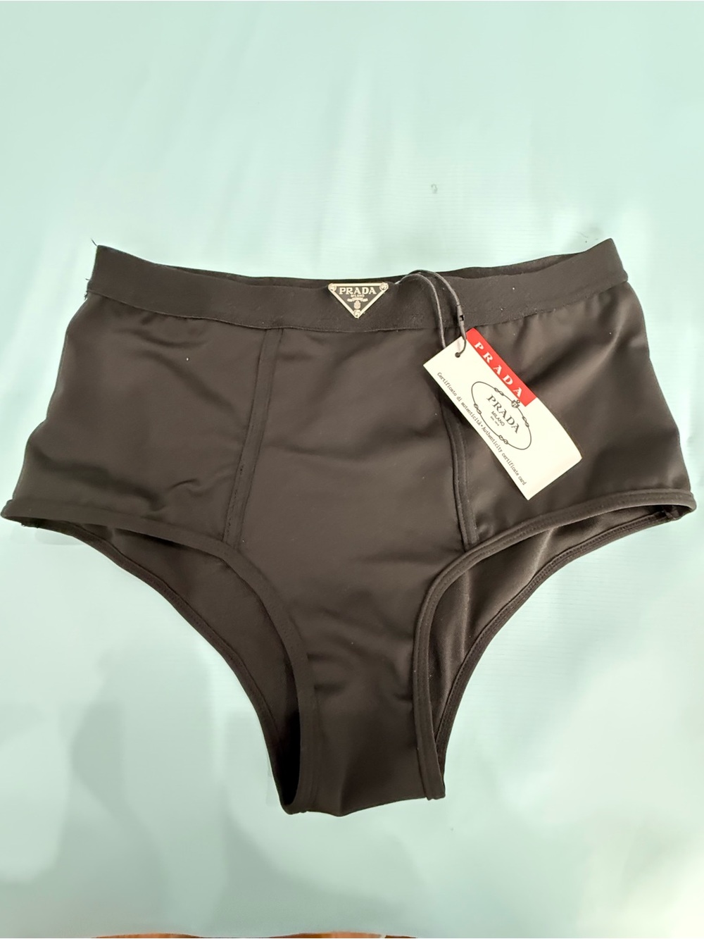 PRADA High-Waist Black Women's Bikini Bottoms